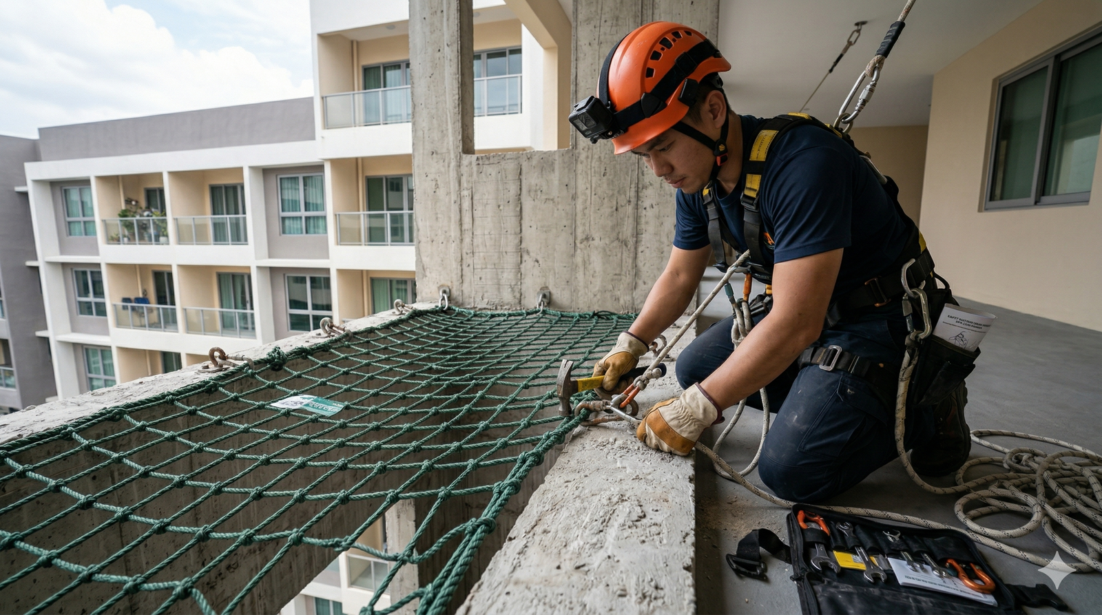 Duct Area Safety Nets installation