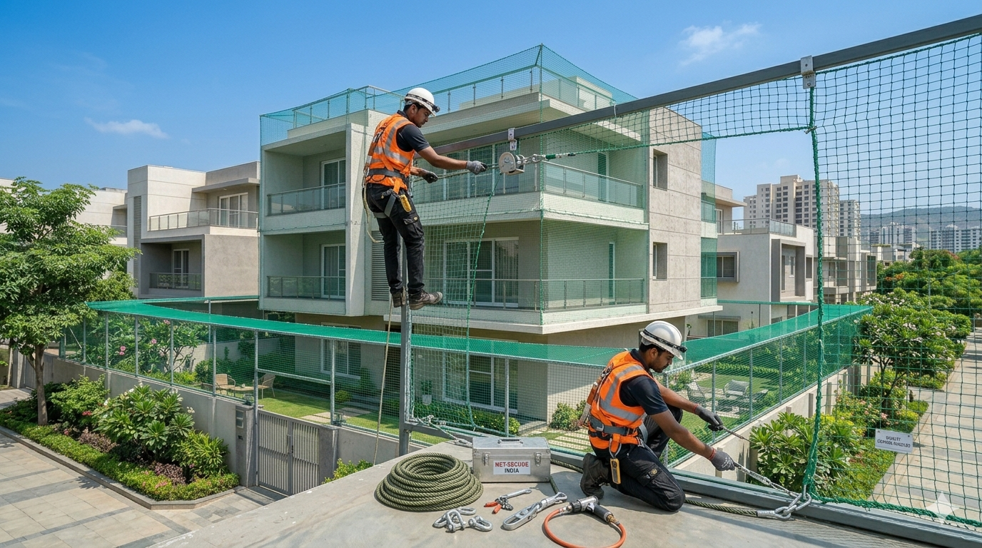 Terrace Safety Nets installation